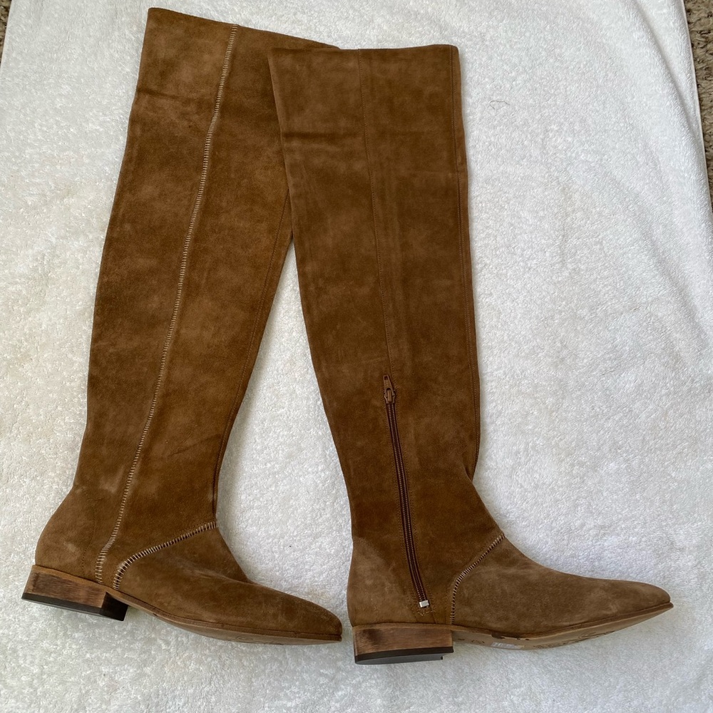 NWT Free People Tan Suede Over-the-Knee Boots - Picture 8 of 14